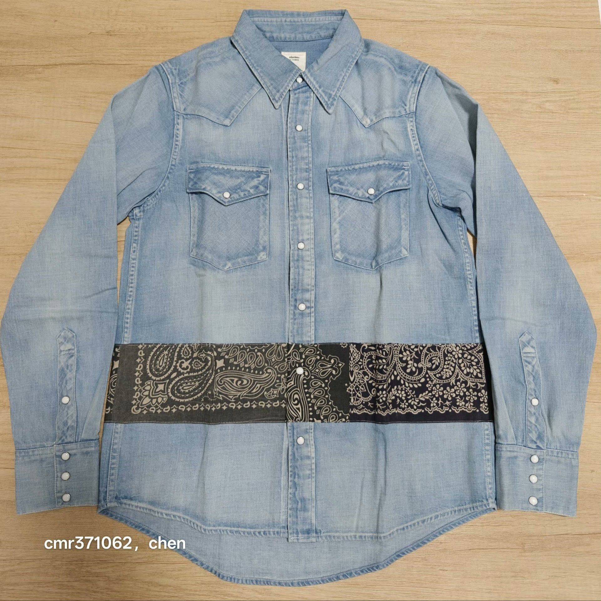 Visvim visvim 18SS Bandana Border Denim Shirt Size US S / EU 44-46 / 1 - 1 Thumbnail