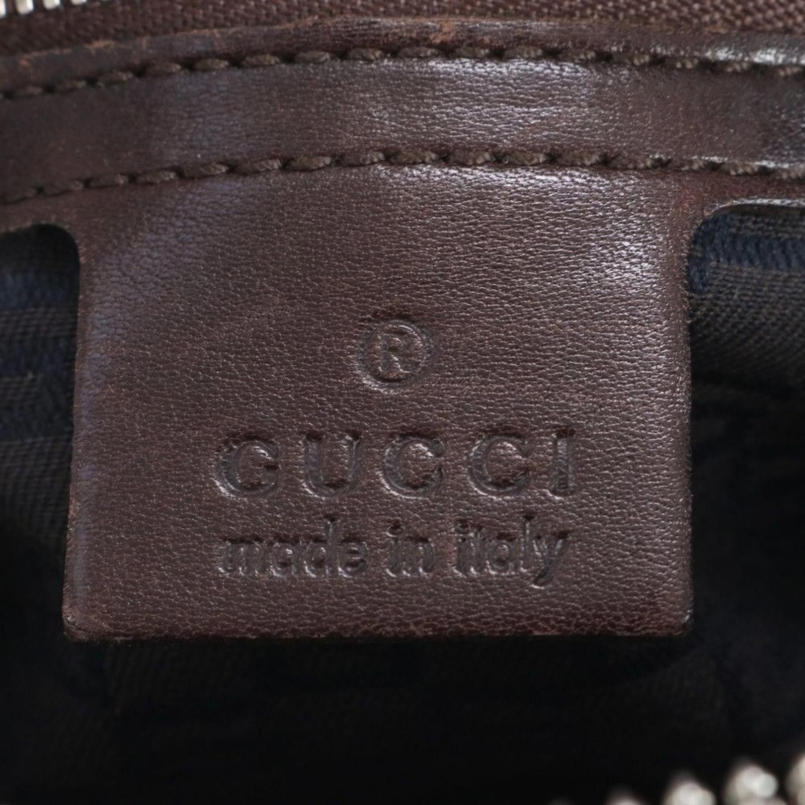 Gucci Gucci - Vintage Brown Leather Canvas Handbag Size ONE SIZE - 3 Thumbnail