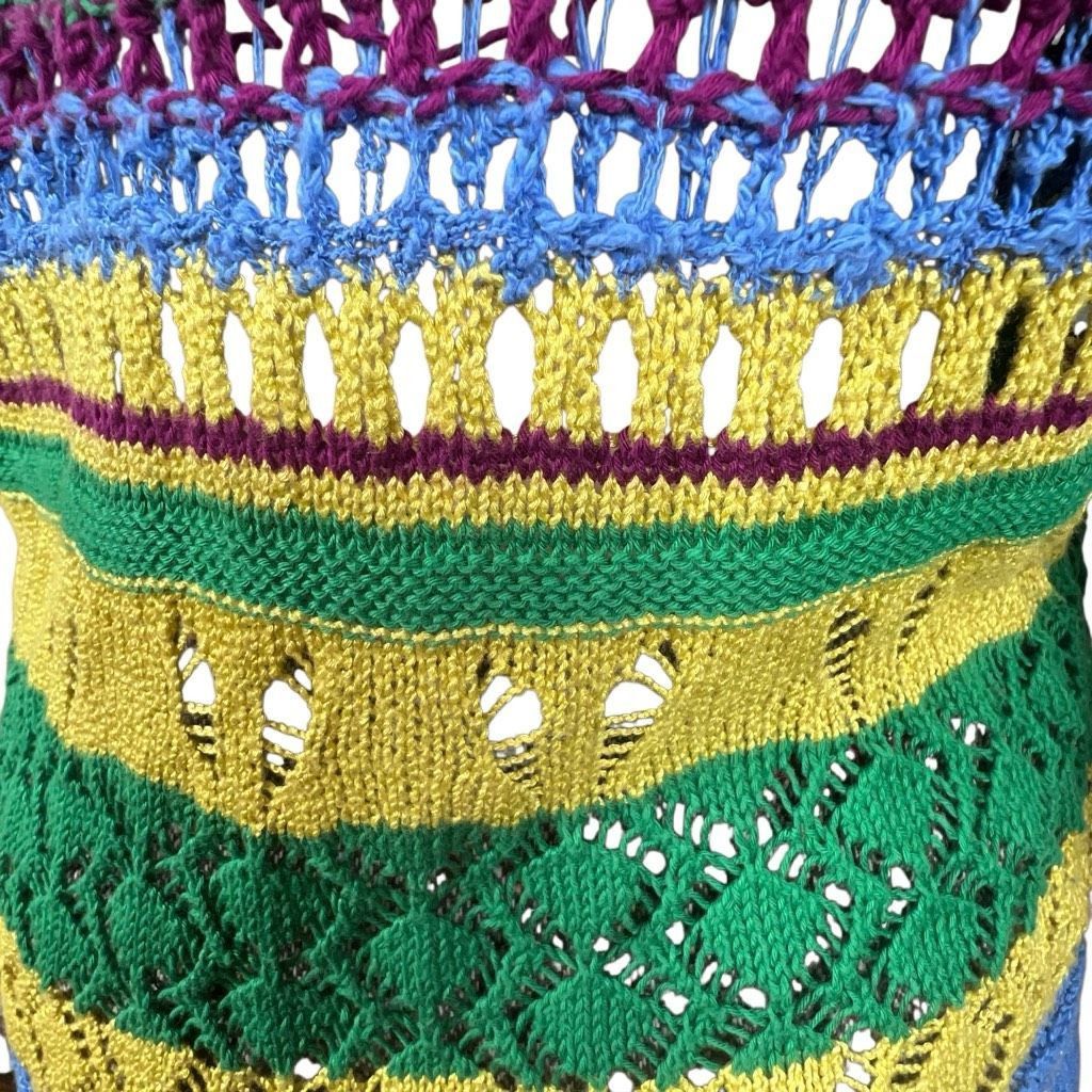 Zara Zara Knit Multicolor Open Weave Short Sleeve Sweater Top Size M (351) Size M / US 6-8 / IT 42-44 - 9 Thumbnail