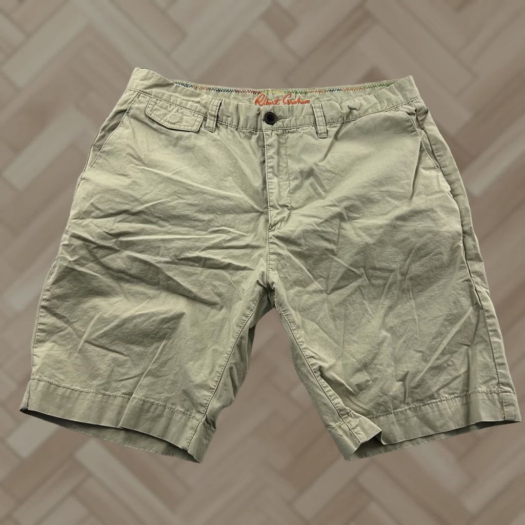 Robert Graham Robert Graham Classic Fit Flat Front Casual Shorts Men 36 Khaki Beige Chino Front Type Flat Front Casual Shorts Mens Beigh Beige 90s? Size US 36 / EU 52 - 1 Thumbnail