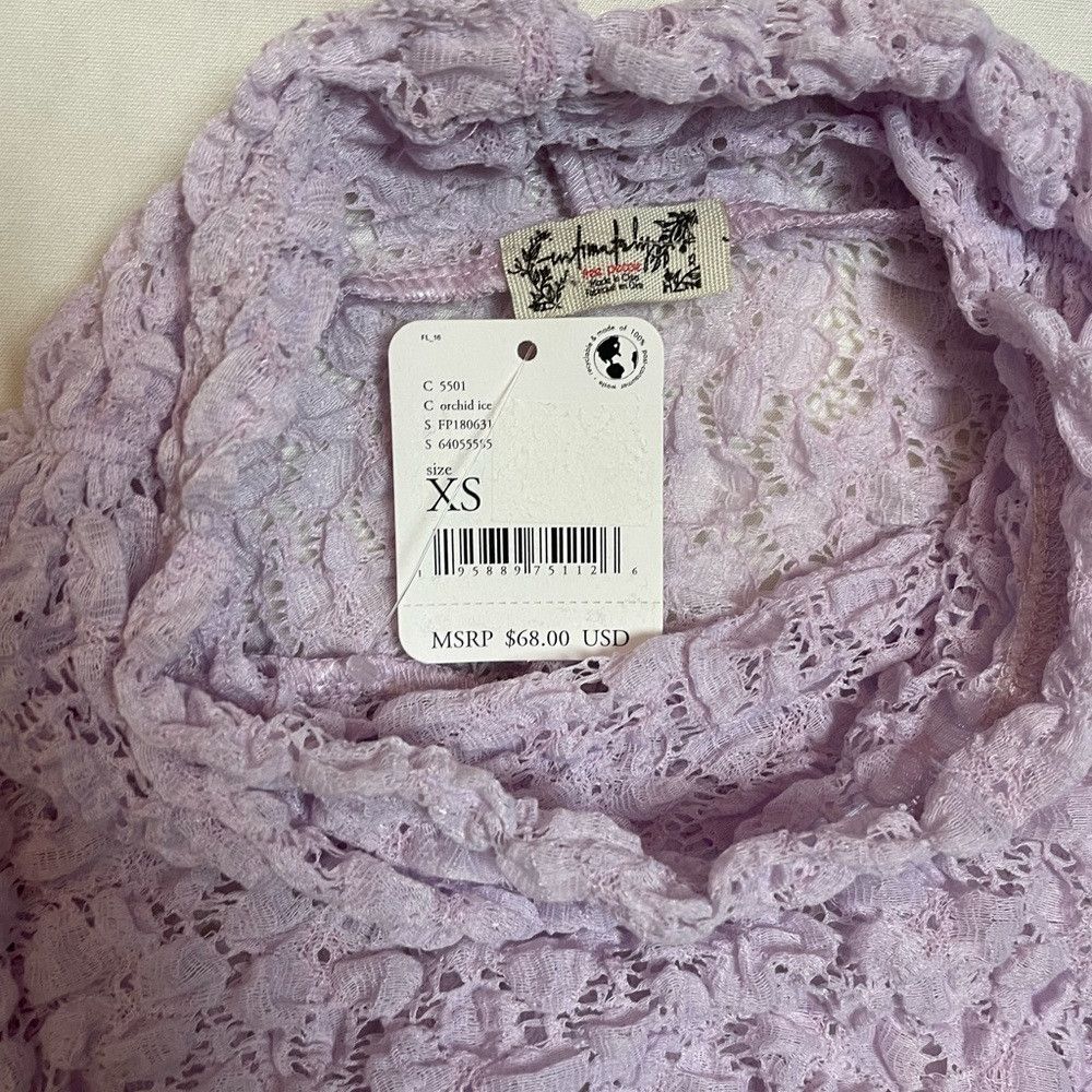 Free People NWT New $68 Free People Day & Night Lace Lilac Bodysuit Siz Size XS / US 0-2 / IT 36-38 - 8 Thumbnail