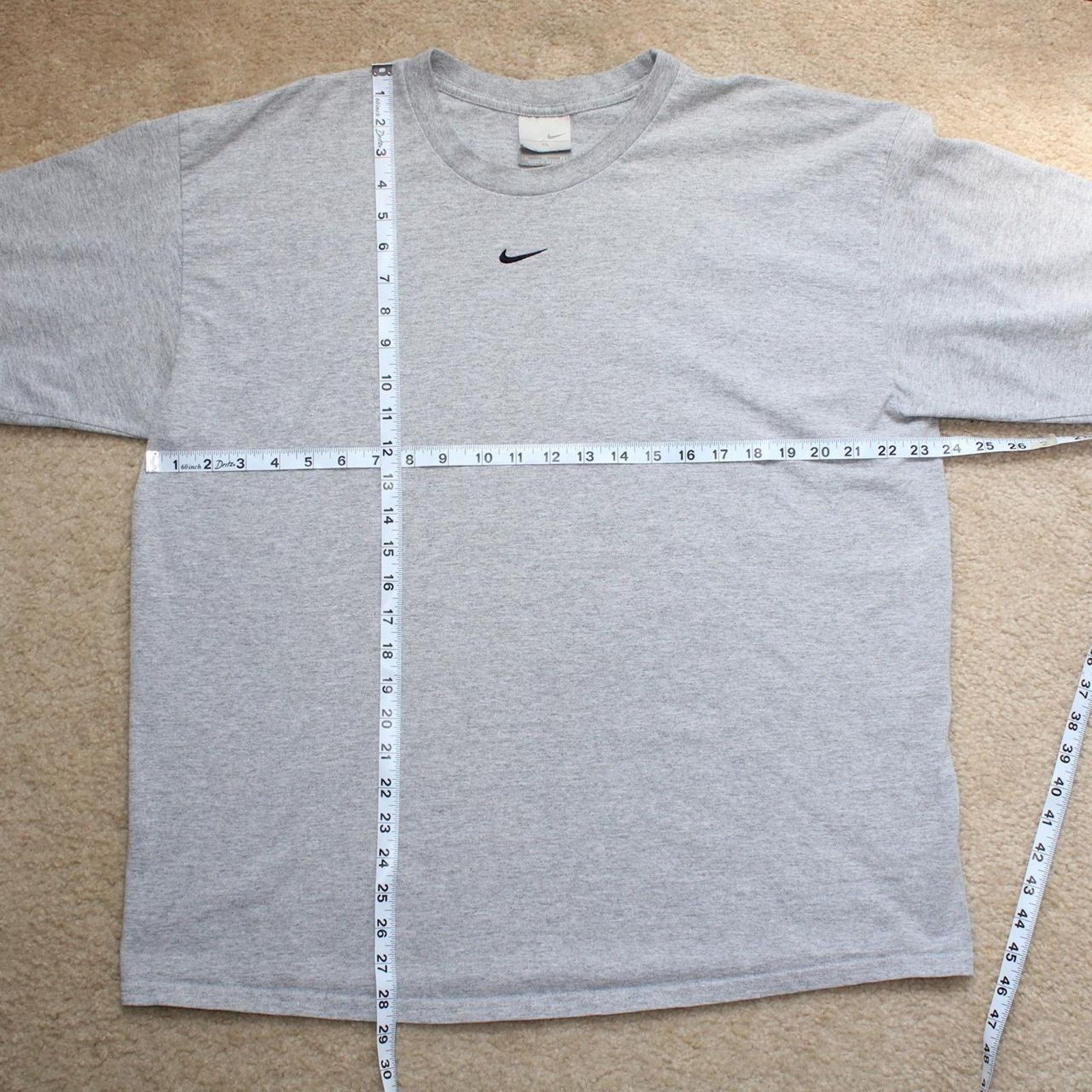 Nike Gray Vintage Y2K Nike Embroidered Swoosh Logo Long Sleeve Size US XL / EU 56 / 4 - 3 Thumbnail