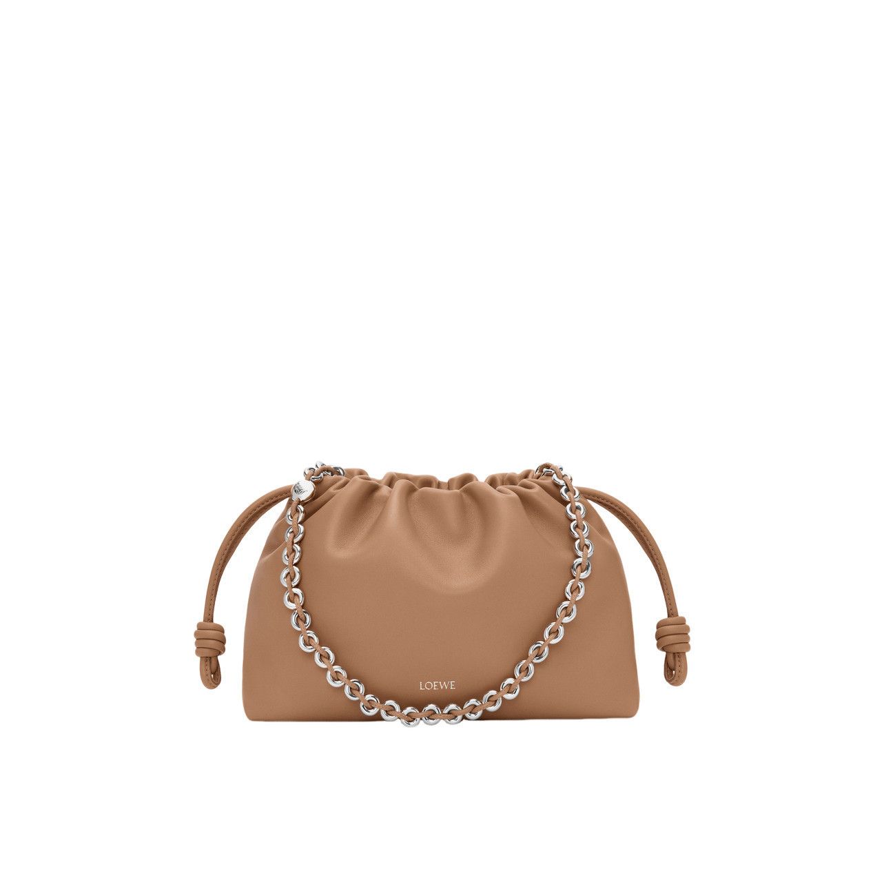 LOEWE Flamenco Medium $3990 Mocha Nappa Leather Purse Bag Ne