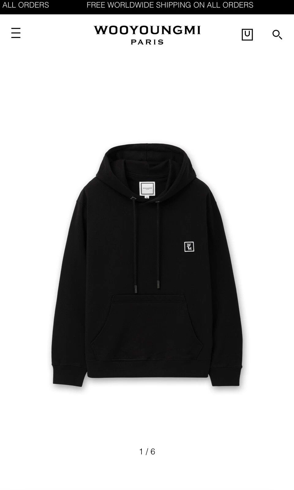 Wooyoungmi Wooyoungmi Paris Logo Hoodie - Black (Tagged XXS / KR 44) Size US XS / EU 42 / 0 - 1 Thumbnail