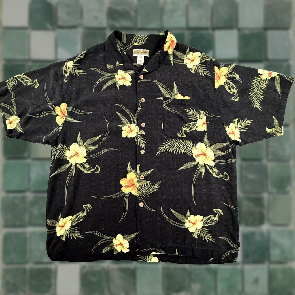 Vintage Original Island Sport Shirt Mens Large Floral Hawaiian Rayon Button Up Casual Size US L / EU 52-54 / 3 - 1 Thumbnail