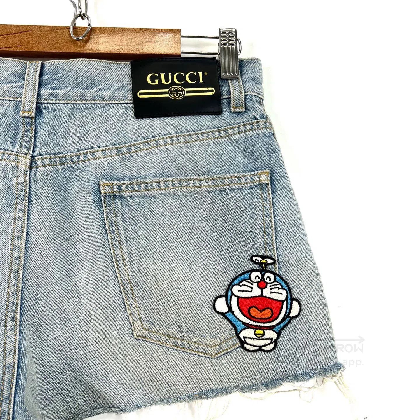 Gucci Gucci x Doraemon Blue Embroidery Denim Shorts. Size 28" / US 6 / IT 42 - 5 Thumbnail