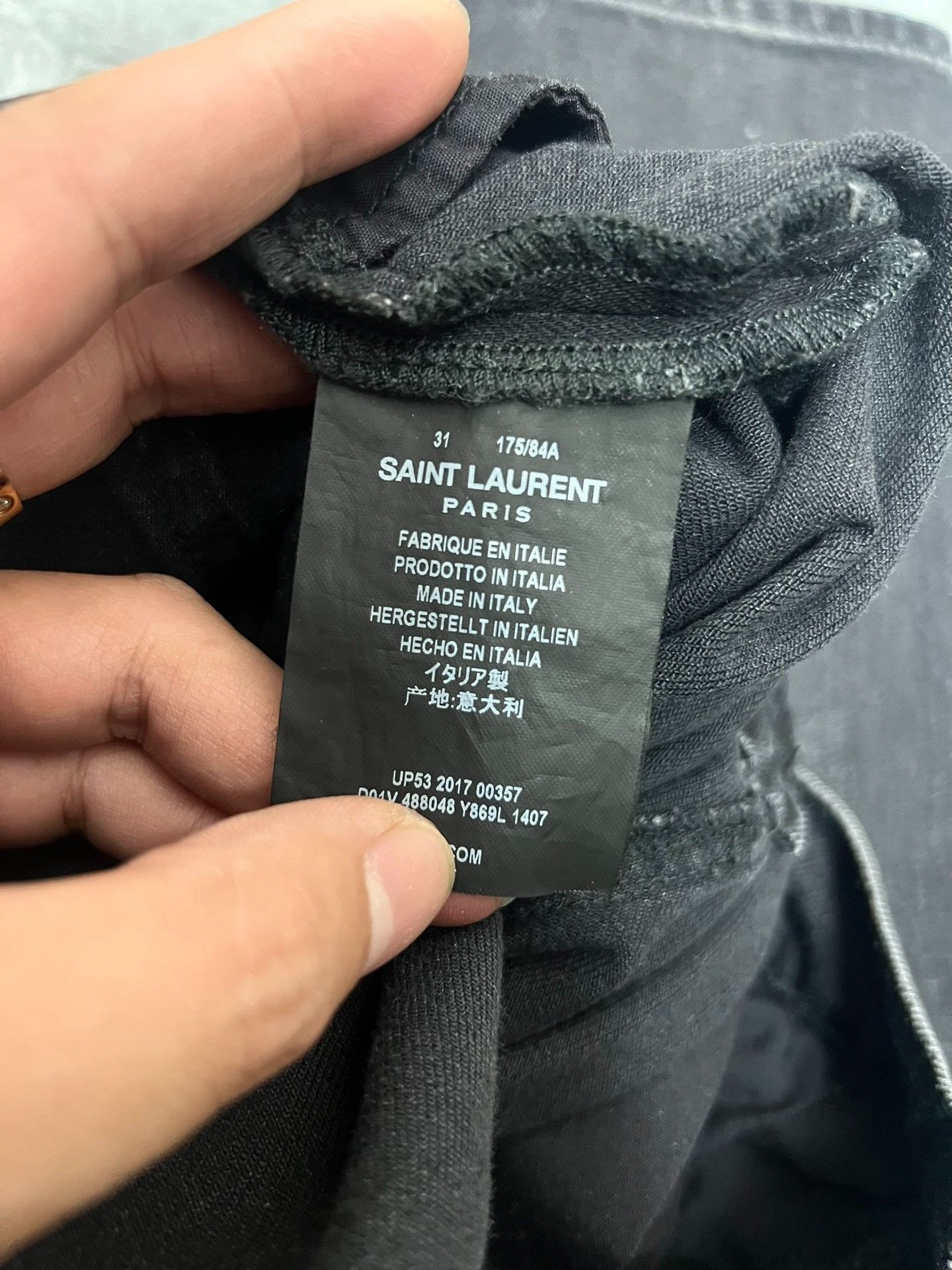 Saint Laurent Paris Saint laurent Cat Whiskers Wash Old Smoky Black Jeans 2501 Size US 31 - 4 Thumbnail