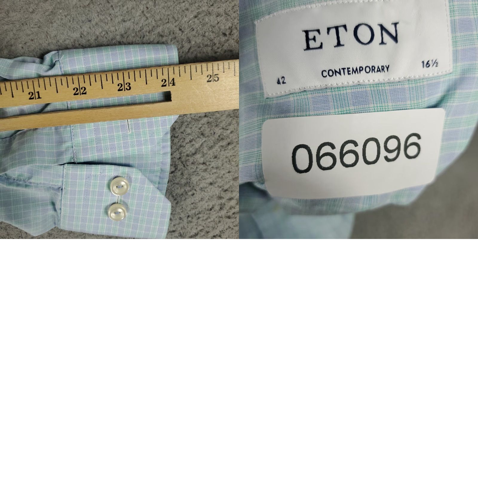 Eton Eton Shirt Mens Size 16.5 Blue Plaid Dress Shirt Button Up Long Sleeve Contemporary Size 46R - 8 Thumbnail
