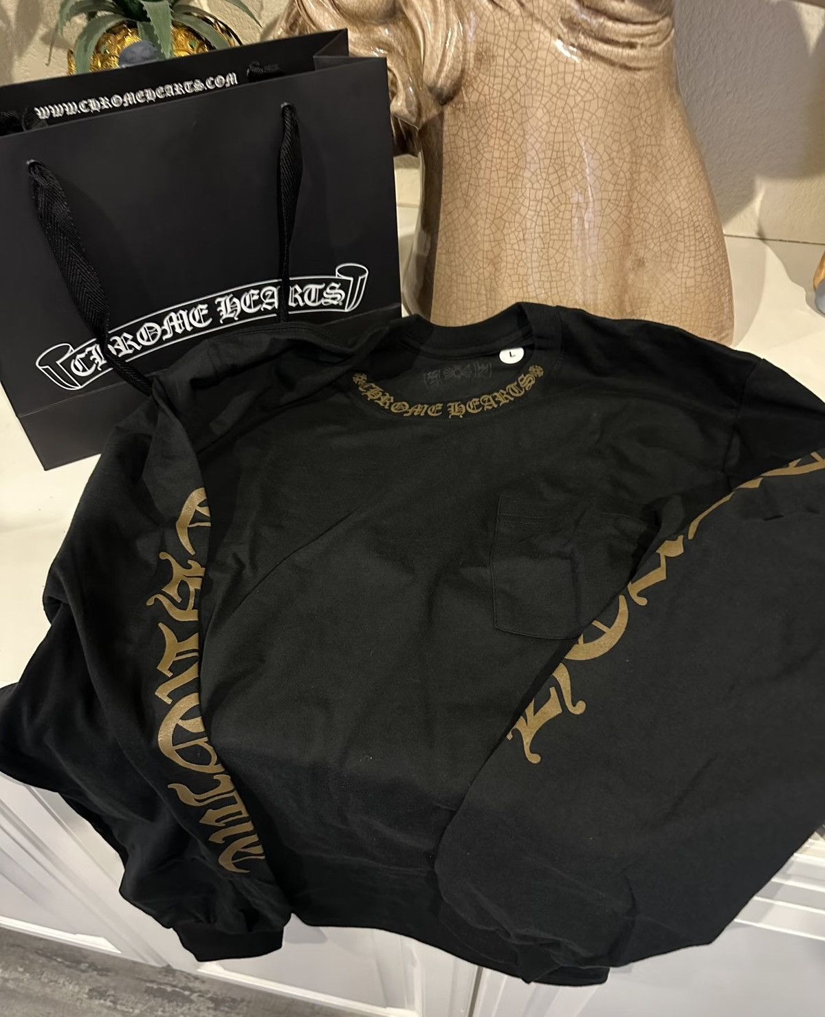 CHROME HEARTS Neck Script Logo Long Sleeve
