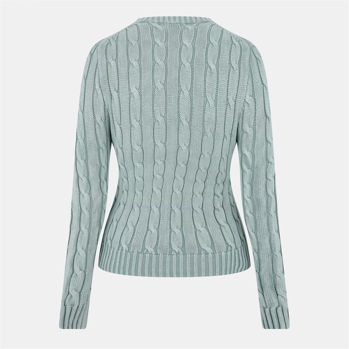 Polo Ralph Lauren o1g2r1mq0825 Cable-Knit Jumper in Light Chambray Size M / US 6-8 / IT 42-44 - 2 Thumbnail