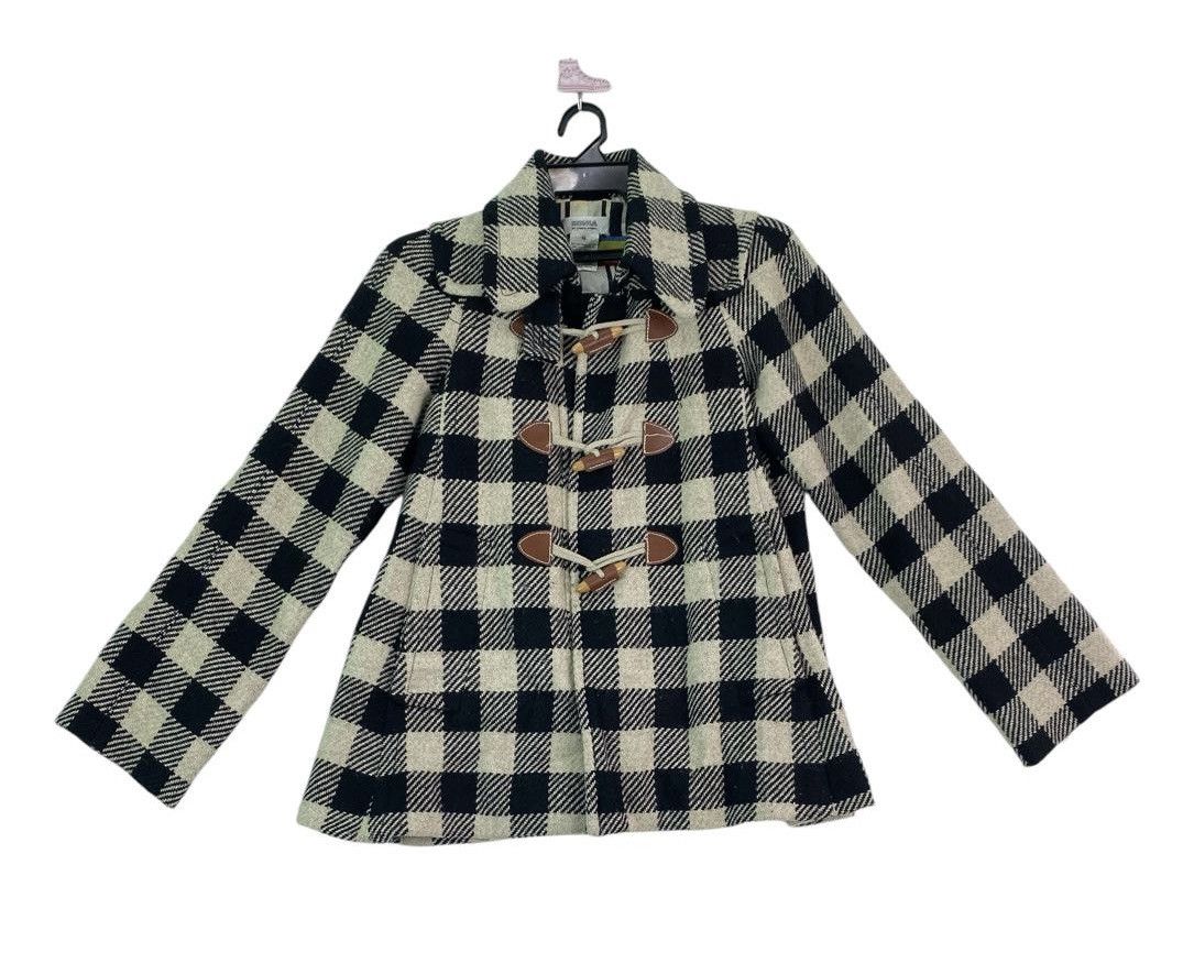Sonia Rykiel Vtg 90s Sonia Rykiel plaid wool pea coat jacket Size S / US 4 / IT 40 - 2 Thumbnail