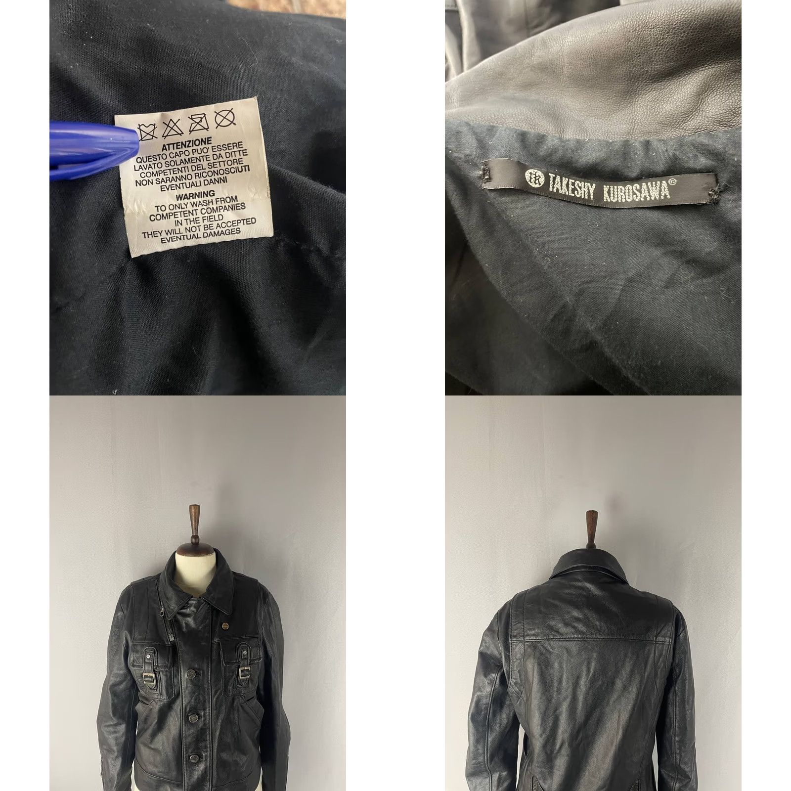 Vera Pelle VINTAGE Vera Pelle Leather Jacket Womens M Black Long Sleeve Zipper Full Zip Jacket` Size M / US 6-8 / IT 42-44 - 11 Thumbnail