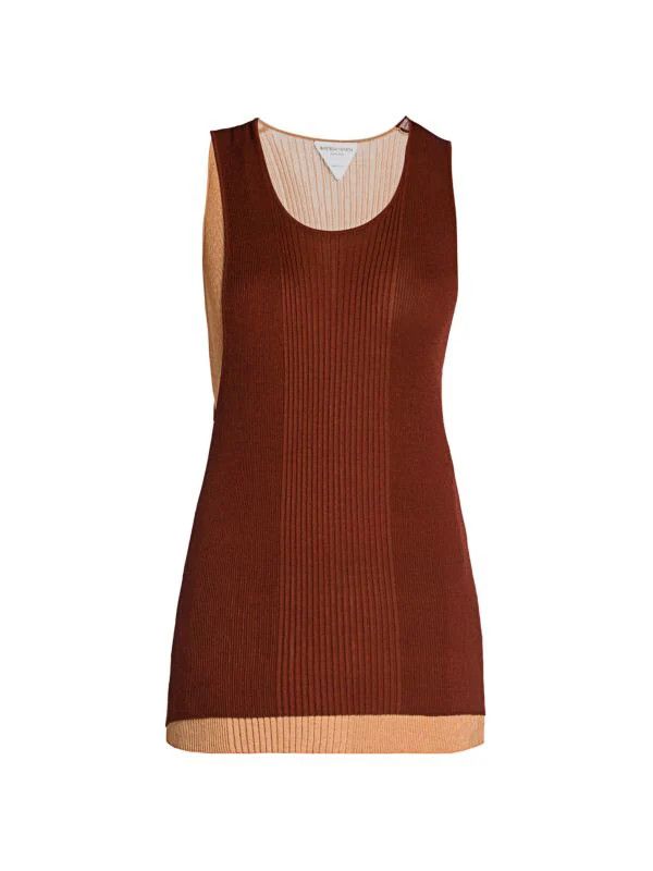 Bottega Veneta o1y0725 Tank Top in Rust/Beige Size M / US 6-8 / IT 42-44 - 1 Thumbnail