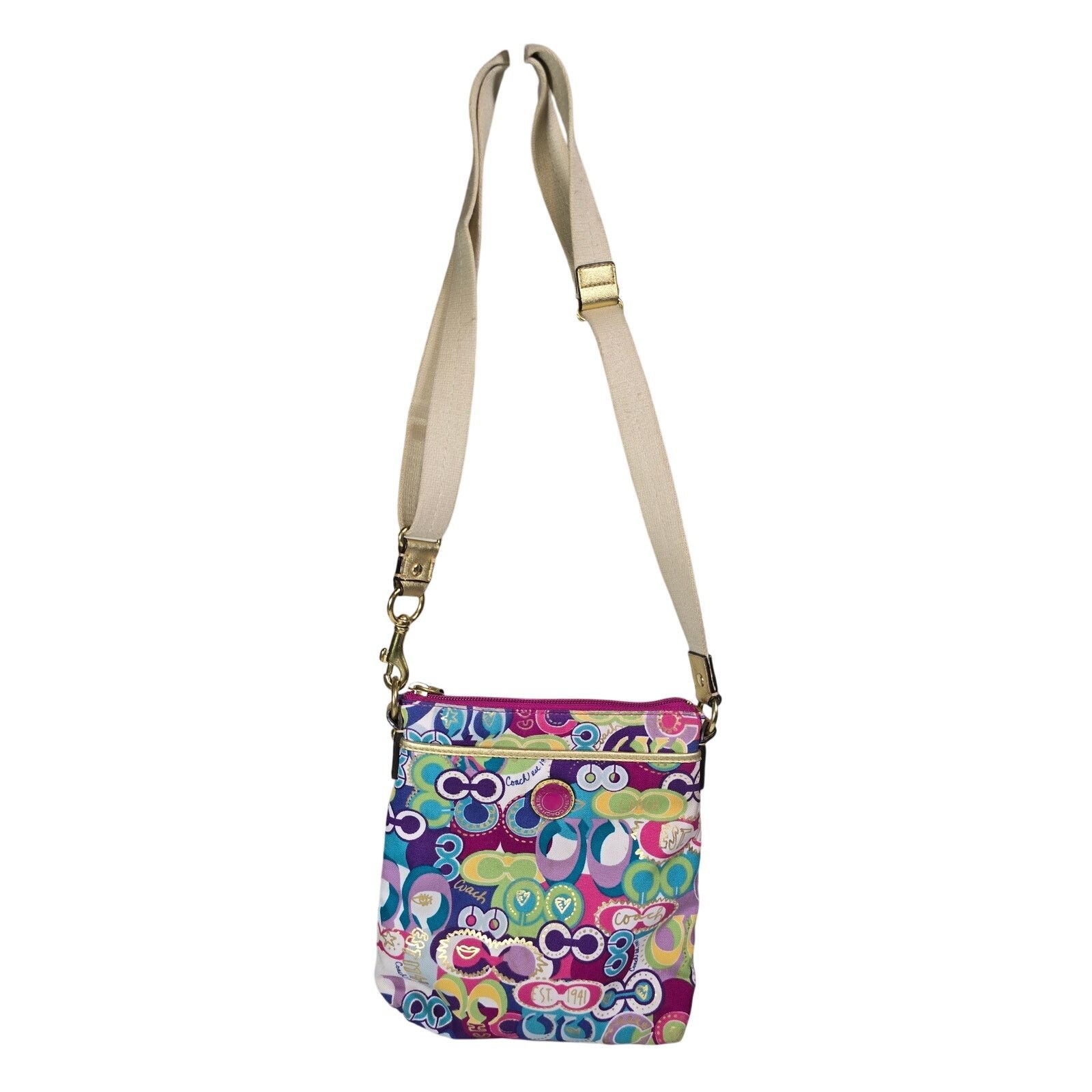 Coach Poppy Graffiti Crossbody Bag Multi-Colored, Women's