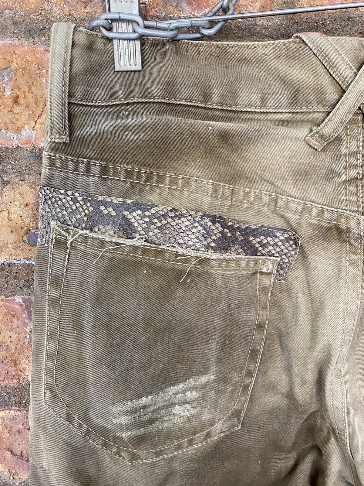 Isamu Katayama Backlash Isamu Katayama Backlash Rusty Leather trim Flare Pants Size US 29 - 15 Thumbnail