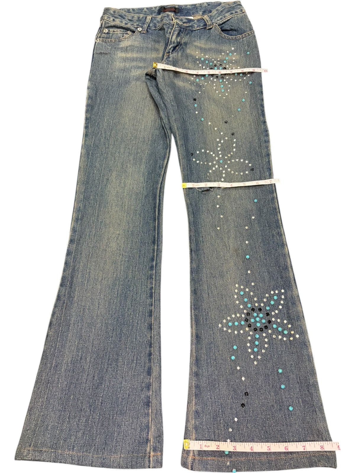 Hysteric Glamour Vintage Japanese Brand Beaded Low Rise Flare Jeans Size 27" / US 4 / IT 40 - 8 Thumbnail