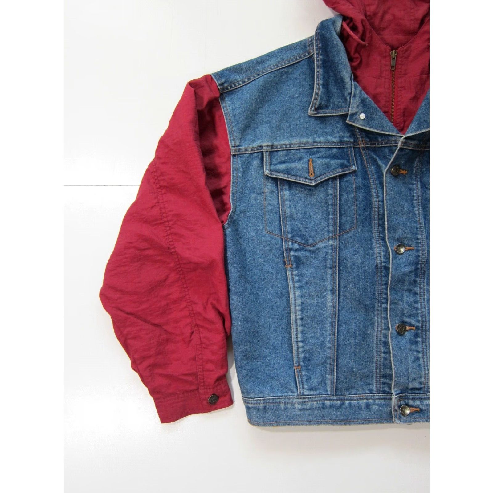Vintage VINTAGE Arizona Jean Company Logo Red Hood Distressed Denim Jean Jacket Men XL Shirt Mens Jean Jacket Size US 36 / EU 52 - 7 Thumbnail