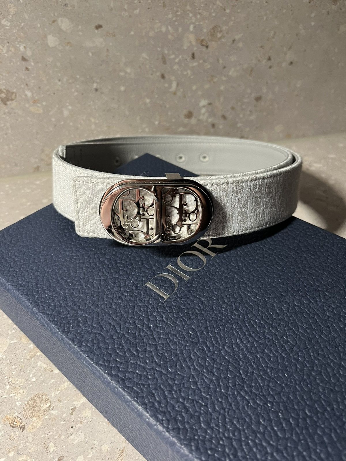 Dior × Hedi Slimane Dior Homme SS05 Canvas Pink D-Point Belt | Grailed