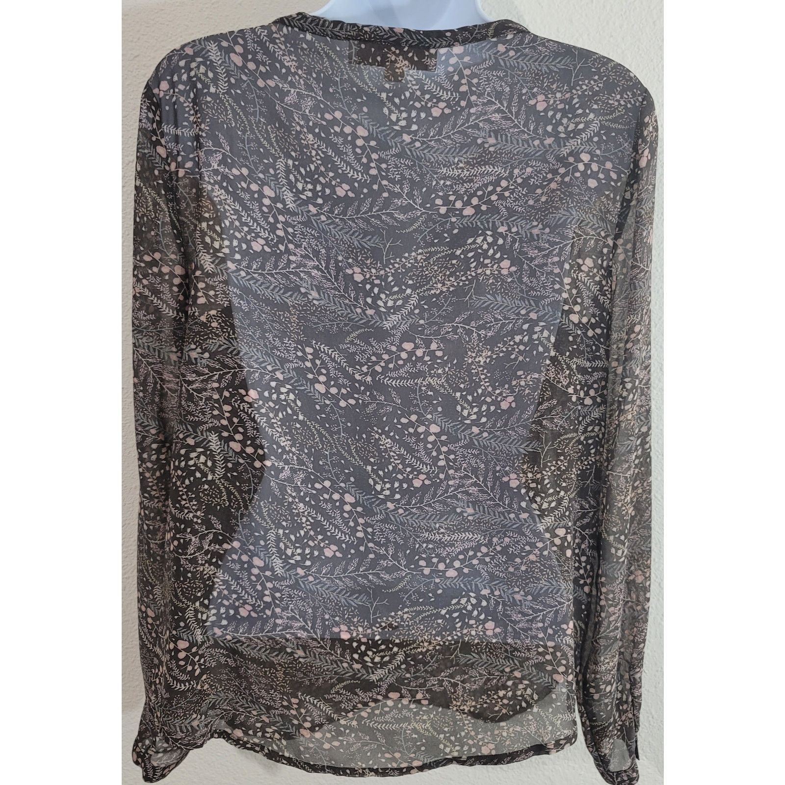 Other Ann Taylor Loft Brown Pink Sheer Floral Print Shirt XS Size XS / US 0-2 / IT 36-38 - 3 Thumbnail
