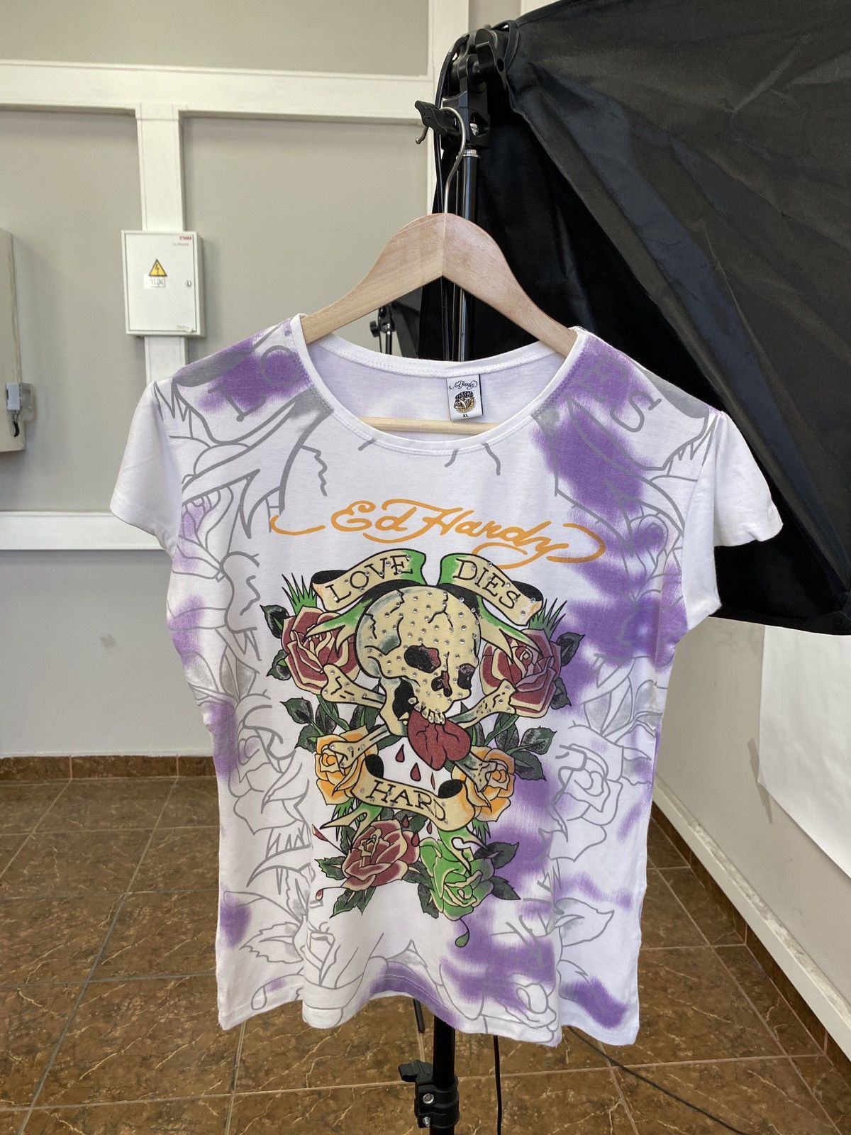 Ed Hardy 🇺🇸 Vintage 90s Ed Hardy Christian Audigier Y2K T-Shirt Rare Size M / US 6-8 / IT 42-44 - 1 Thumbnail