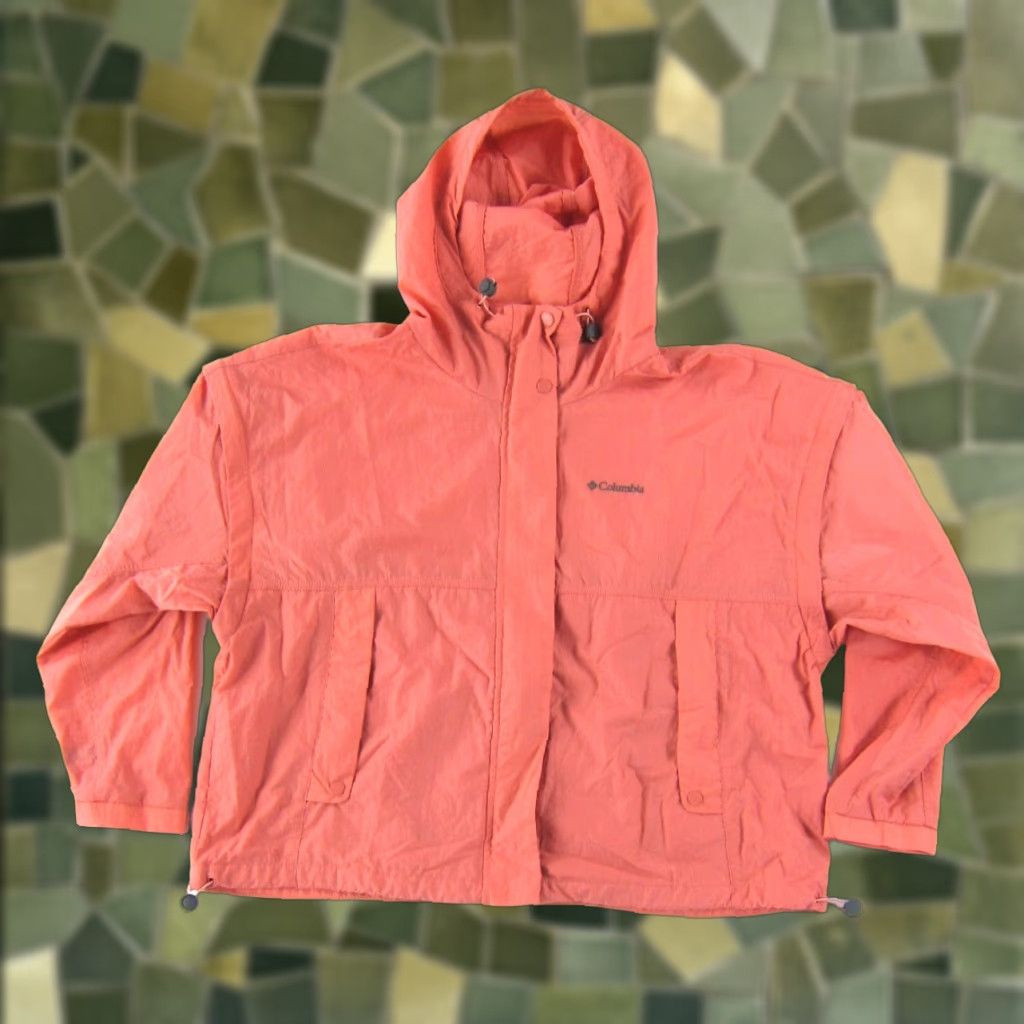 Rains Columbia Interchange Orange Nylon Zip Hooded Rain Jacket Women XL Size XL / US 12-14 / IT 48-50 - 1 Thumbnail