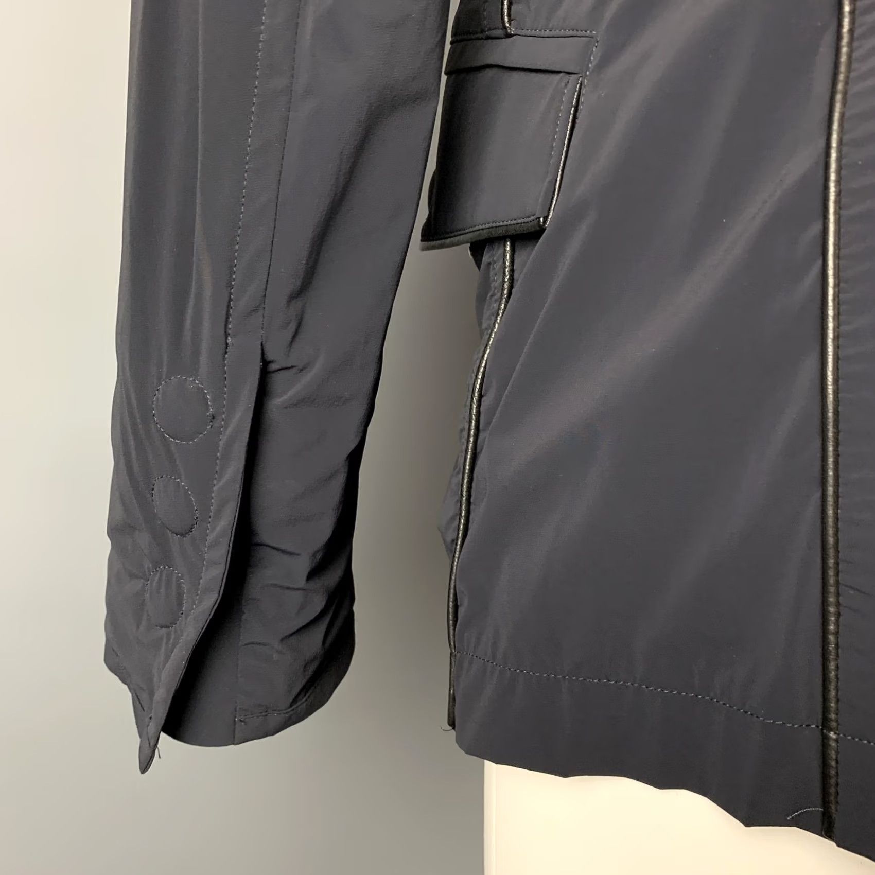 Giorgio Armani GIORGIO ARMANI Jacket Navy Nylon Blend Snaps Lightweight 42 Adult Mens IT 52 Chest 42 Navy Snaps Leather Trim Size US XS / EU 42 / 0 - 5 Thumbnail
