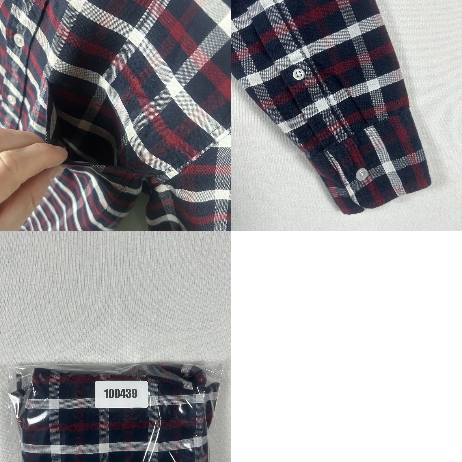 J.Crew J.CREW Flex Oxford Plaid Shirt S Navy Red Long Sleeve Button-Front Shirt Mens Small Plaid Cotton Casual Workwear Size US S / EU 44-46 / 1 - 8 Thumbnail