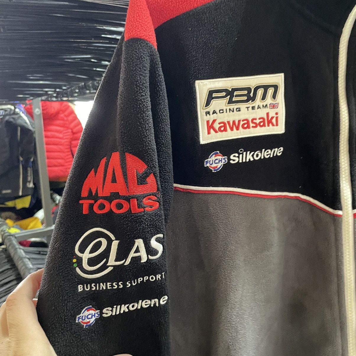 Japanese Brand × Vintage KAWASAKI Racing Embroidered Fleece Jacket Japan BOMBER sherp Size US L / EU 52-54 / 3 - 3 Thumbnail