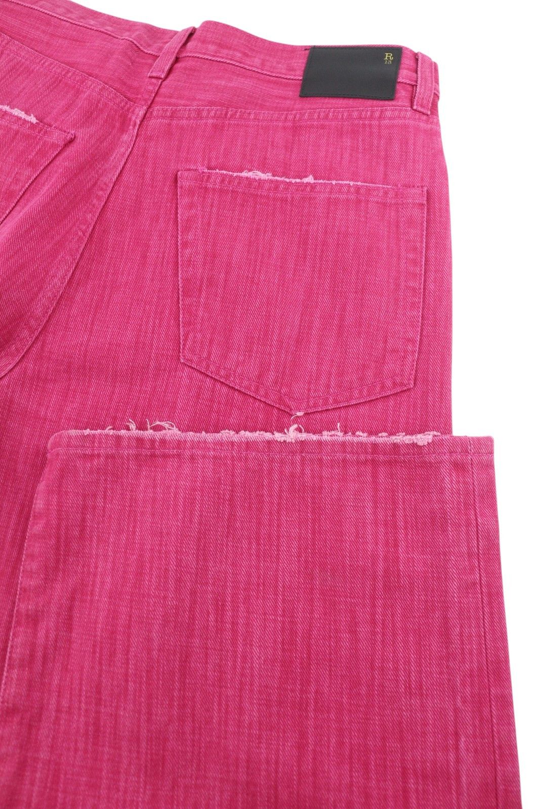 R13 DAMON PLEATED 27 Pink Flared Zip Fly Denim Jeans 85460 Size 27" / US 4 / IT 40 - 6 Thumbnail