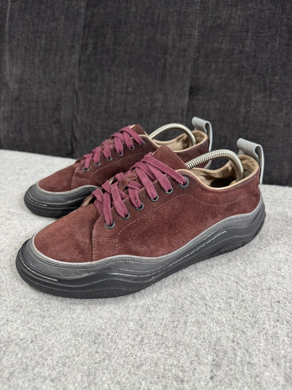 Lanvin Lanvin L Low Top Suede Leather Burgundy Sneakers UK7 41 Size US 8 / EU 41 - 7 Thumbnail