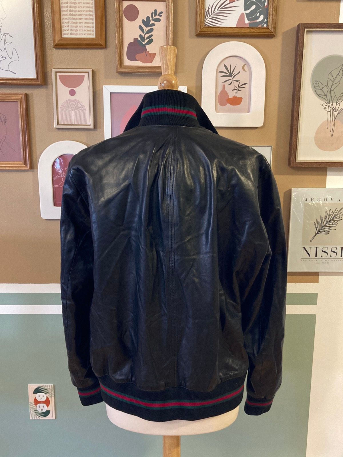 Gucci GUCCI Black Lamb Leather Bomber Jacket MEN Size 58 Size US XXL / EU 58 / 5 - 3 Thumbnail