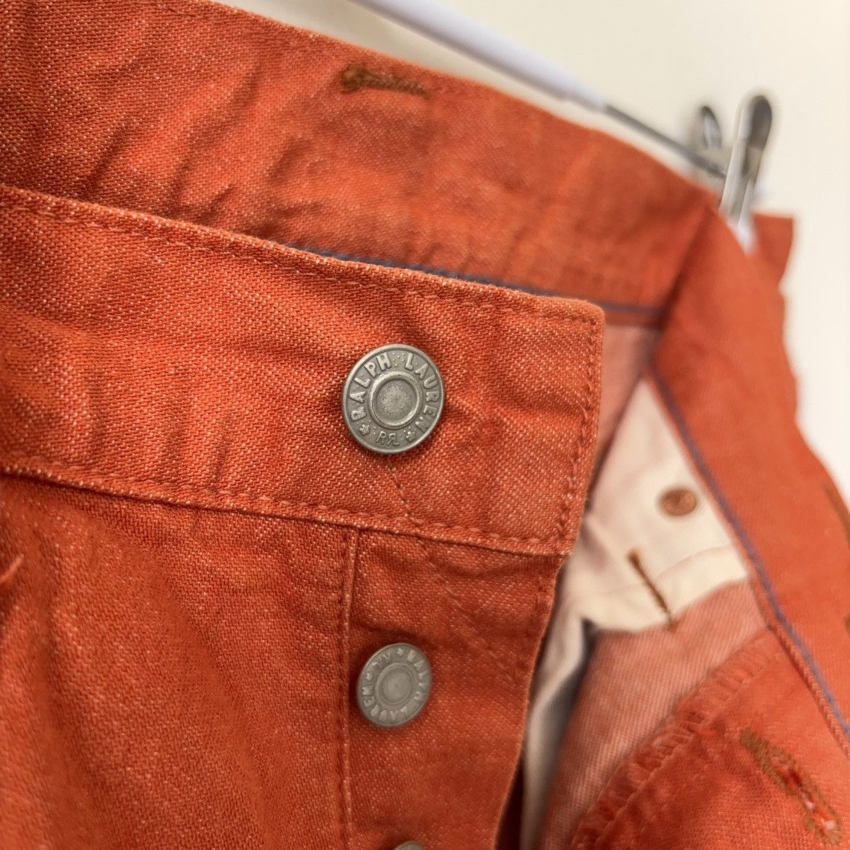 RRL Ralph Lauren Orange Pants High Boy Fit Tangerine Jean Japanese Denim Size US 30 / EU 46 - 4 Thumbnail