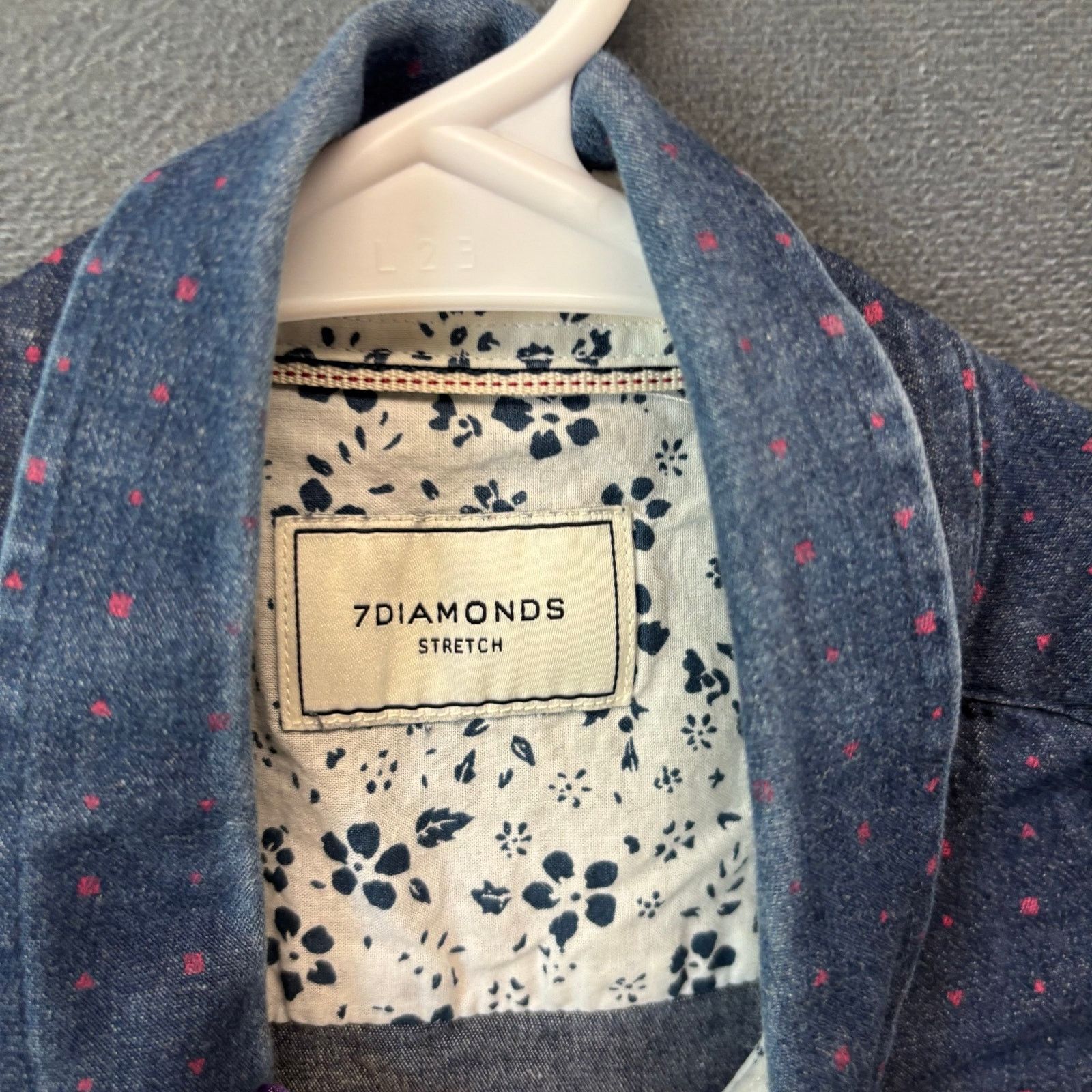 7Diamonds 7 Diamonds Stretch Dot Chambray Button Up Shirt Small Indie Size US S / EU 44-46 / 1 - 6 Thumbnail