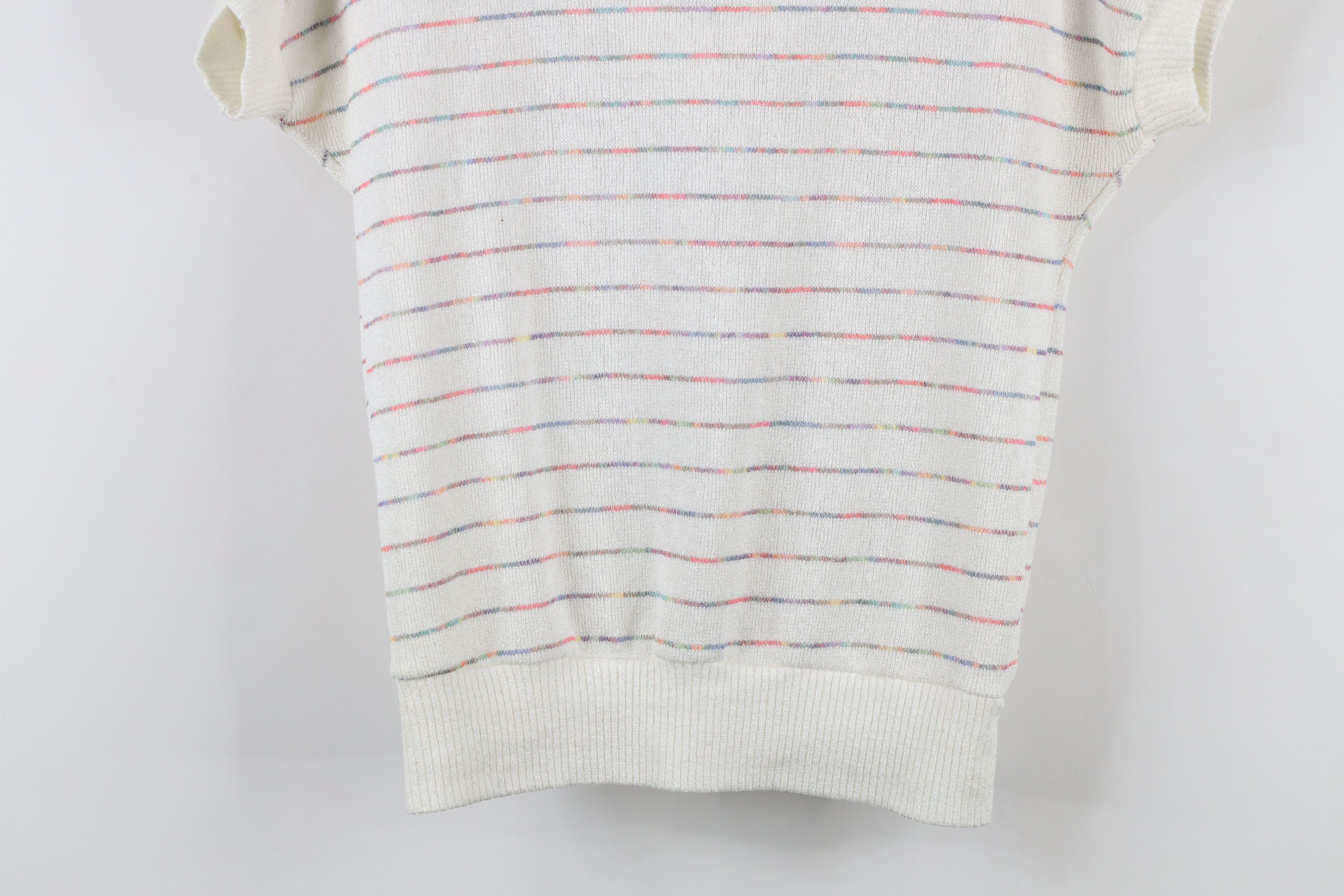 Vintage Vintage 80s 90s Streetwear Rainbow Striped Knit Sweater Vest Size S / US 4 / IT 40 - 10 Thumbnail