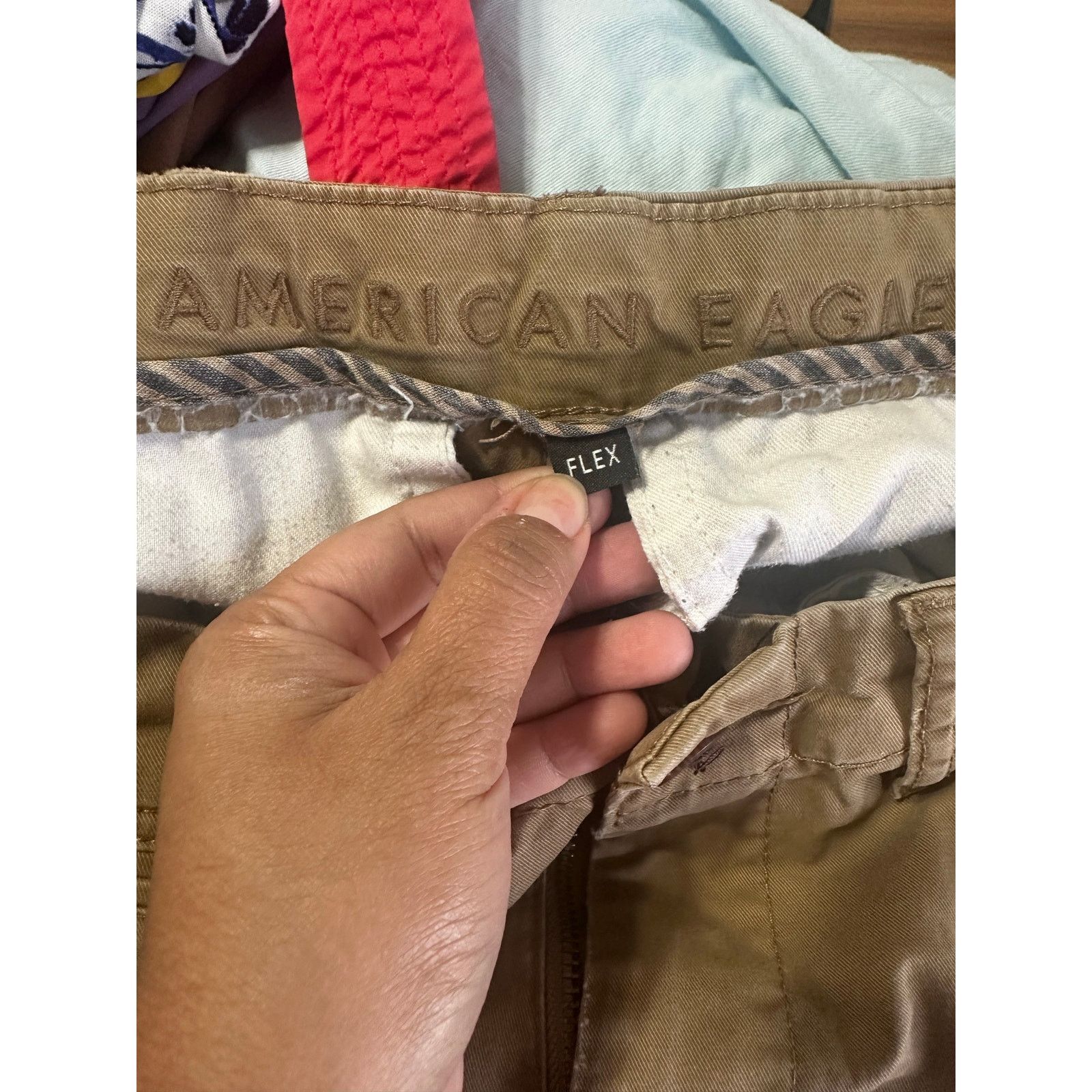 American Eagle Outfitters American Eagle Original Straight Brown Pants 29x32 Size US 29 - 8 Thumbnail