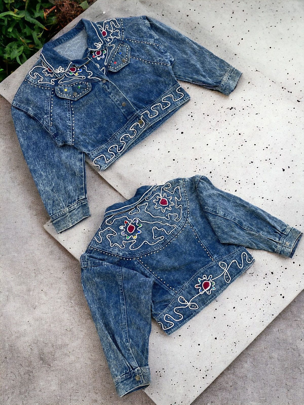 SILVER PRINT VINTAGE WASH SELVEDGE DENIM CITY MILITARY HALF