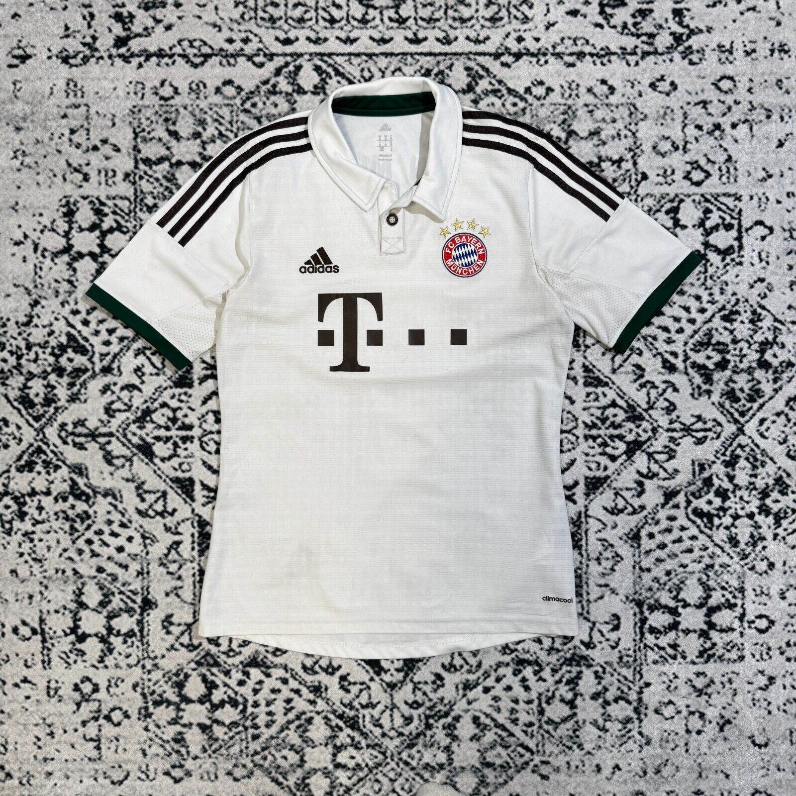 Adidas × Vintage Adidas White Polyester Jersey T-Shirt Size M Bayern Munchen Size US M / EU 48-50 / 2 - 1 Thumbnail