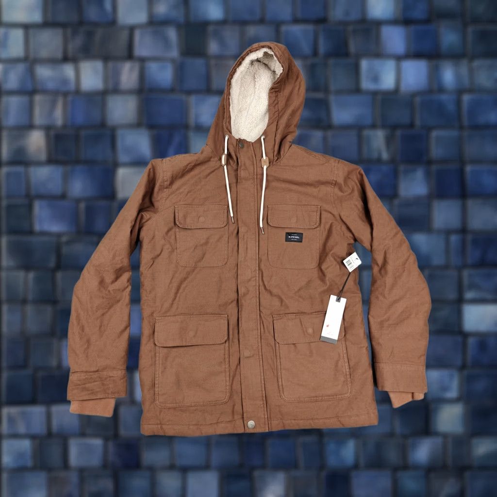 Rip Curl Rip Curl Jacket Mens Small Brown Hooded Rolling Thunder Sherpa Lined Canvas New Size US S / EU 44-46 / 1 - 1 Thumbnail