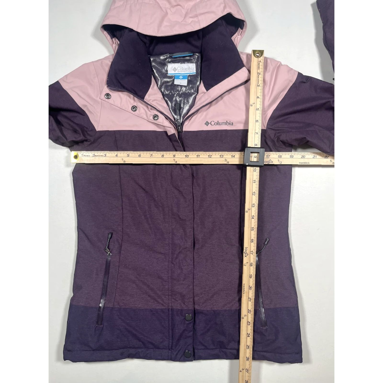 Pinko Columbia Jacket Womens Small Purple Pink Omni-Tech Omni-Heat Hooded Parka Ski Shirt Size S / US 4 / IT 40 - 6 Thumbnail