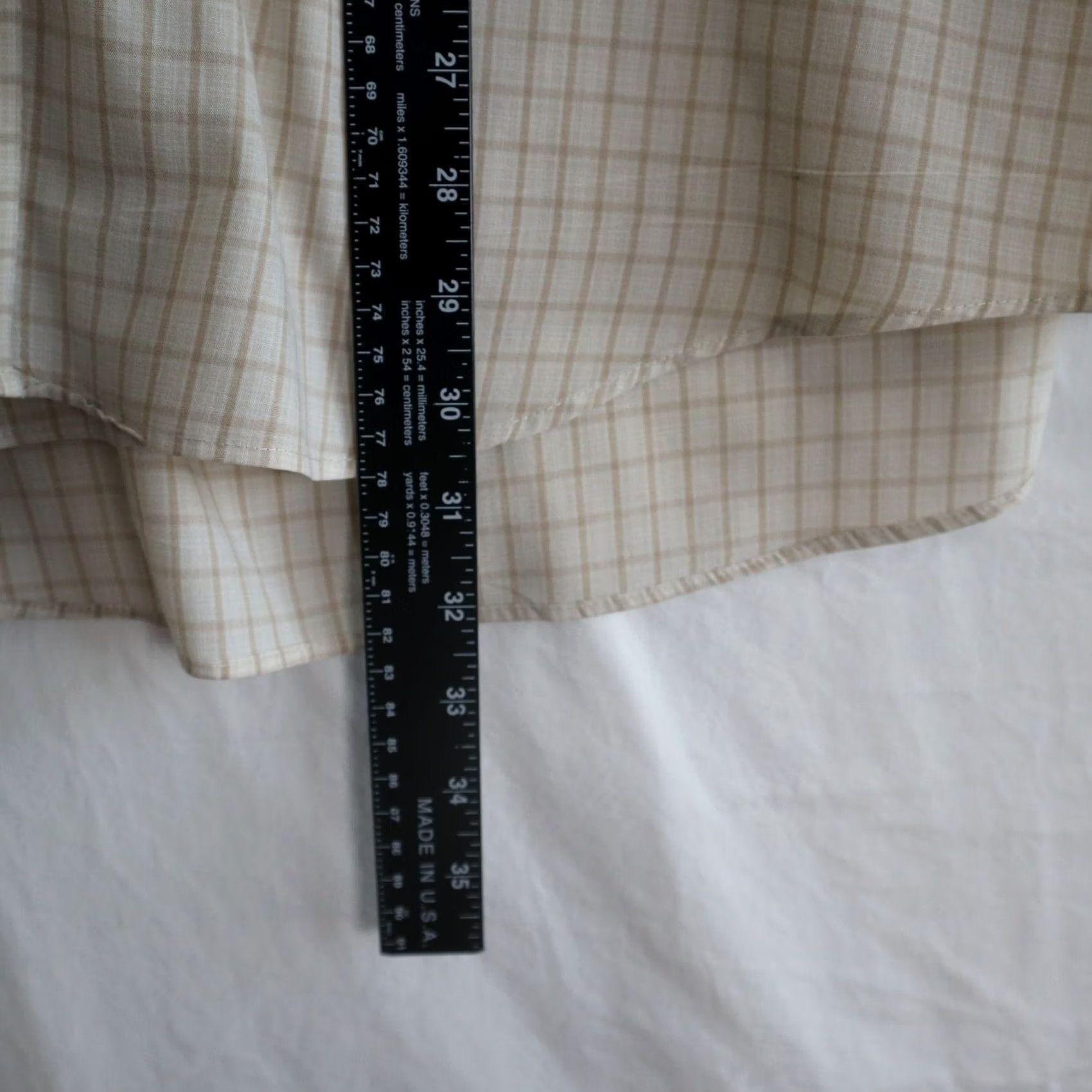 Van Heusen Van Heusen Shirt Mens XL Beige Plaid Pocket Button-Down Long Sleeve Size US XL / EU 56 / 4 - 6 Thumbnail