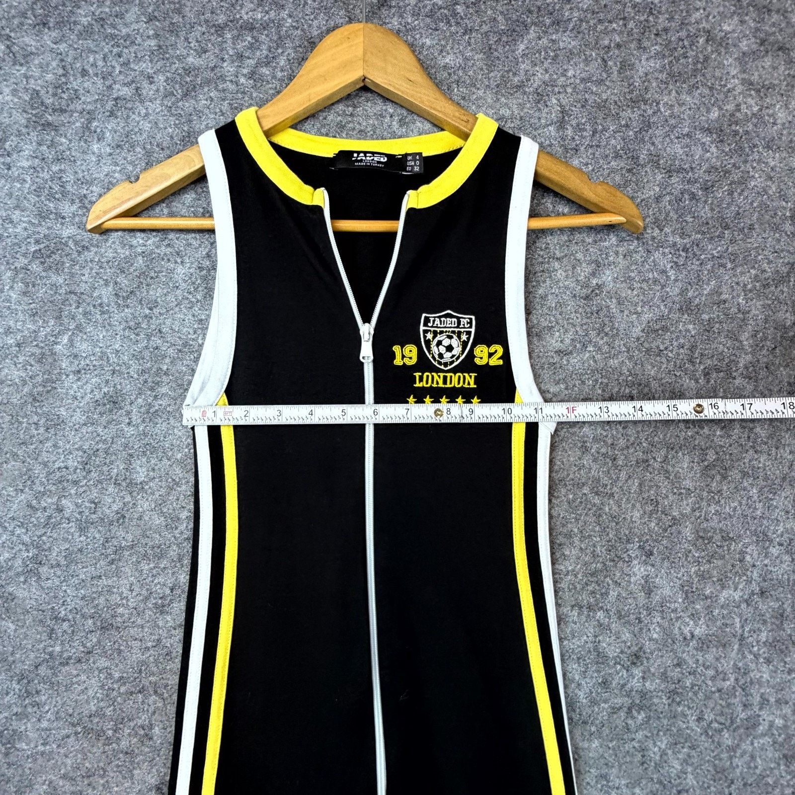 Jaded London Jaded London Midi Dress 0 Black Striped FC Sporty Athleisure Size XS / US 0-2 / IT 36-38 - 5 Thumbnail