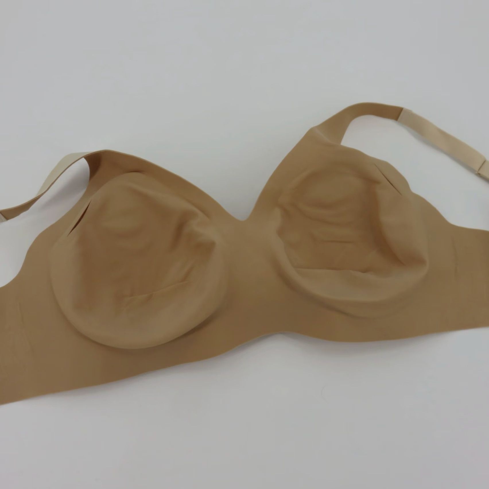 Vintage KNIX Womens Extra Large XL V Neck Revolution Bra Wireless Lined Solid Dune NEW Size ONE SIZE - 6 Thumbnail
