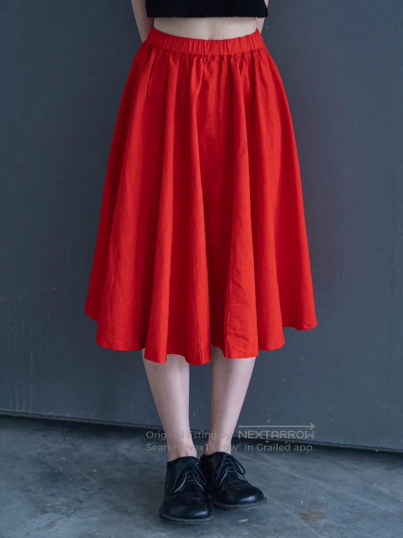 Other Comme Des Garcons size XS Red spliced half skirt Size 23" - 5 Thumbnail