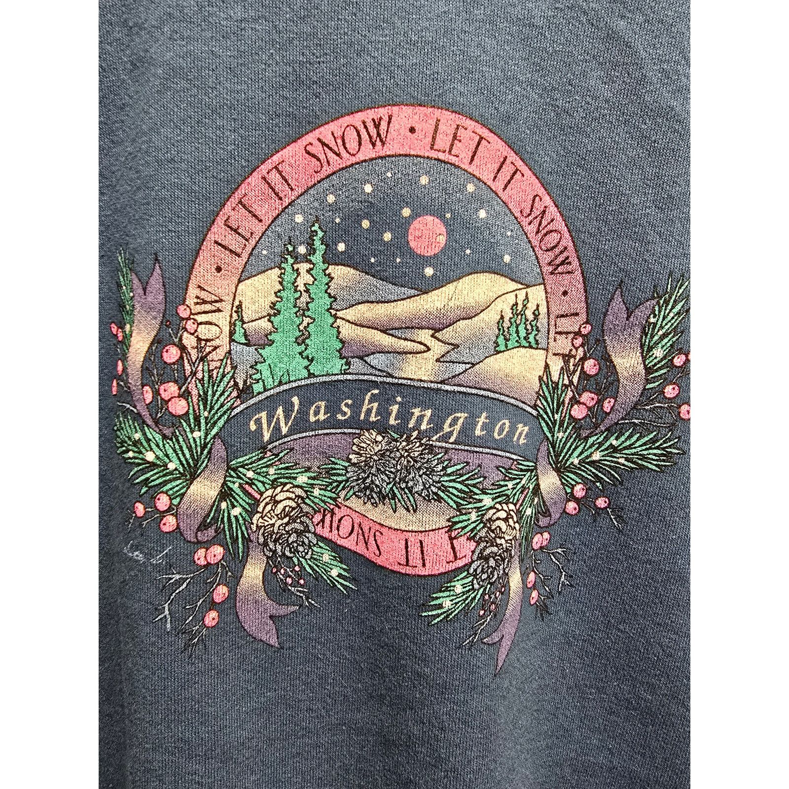 Vintage Vintage Washington Crewneck Sweatshirt Let It Snow 90s XL Size US XL / EU 56 / 4 - 2 Thumbnail
