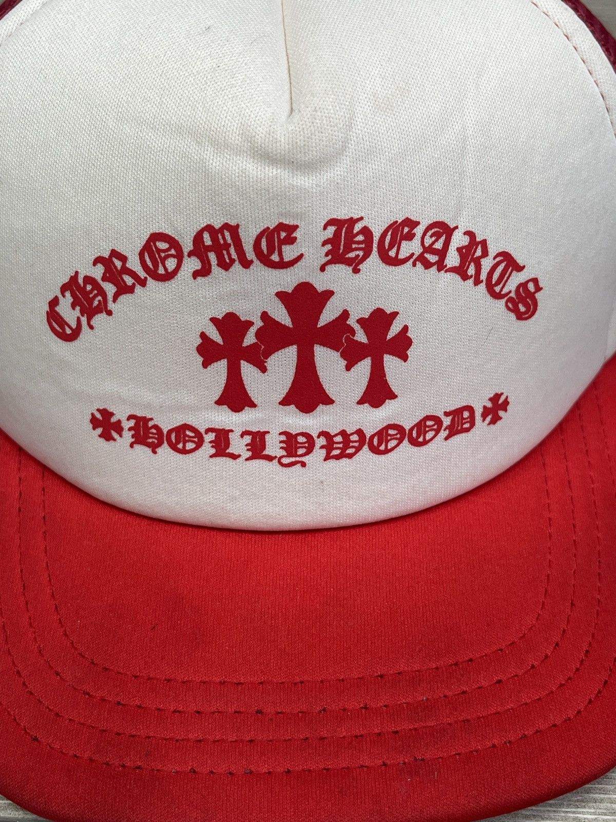 Chrome Hearts Chrome Hearts King Taco Cross Trucker Hat Red&White Size ONE SIZE - 6 Thumbnail