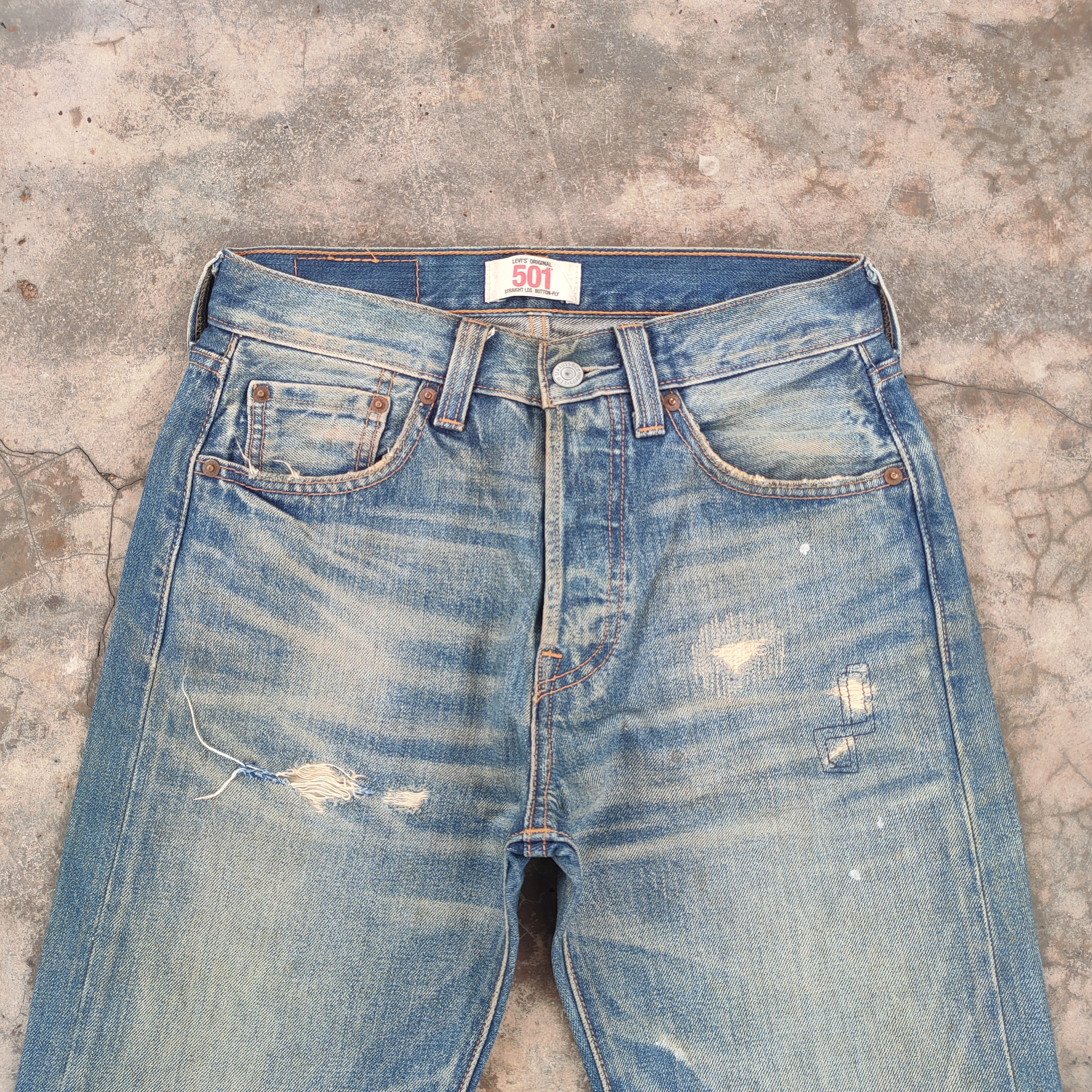 Levi's W29 VINTAGE LEVI'S 501 RUSTY FADED RIPPED JEANS DENIM PANTS Size US 29 - 4 Thumbnail