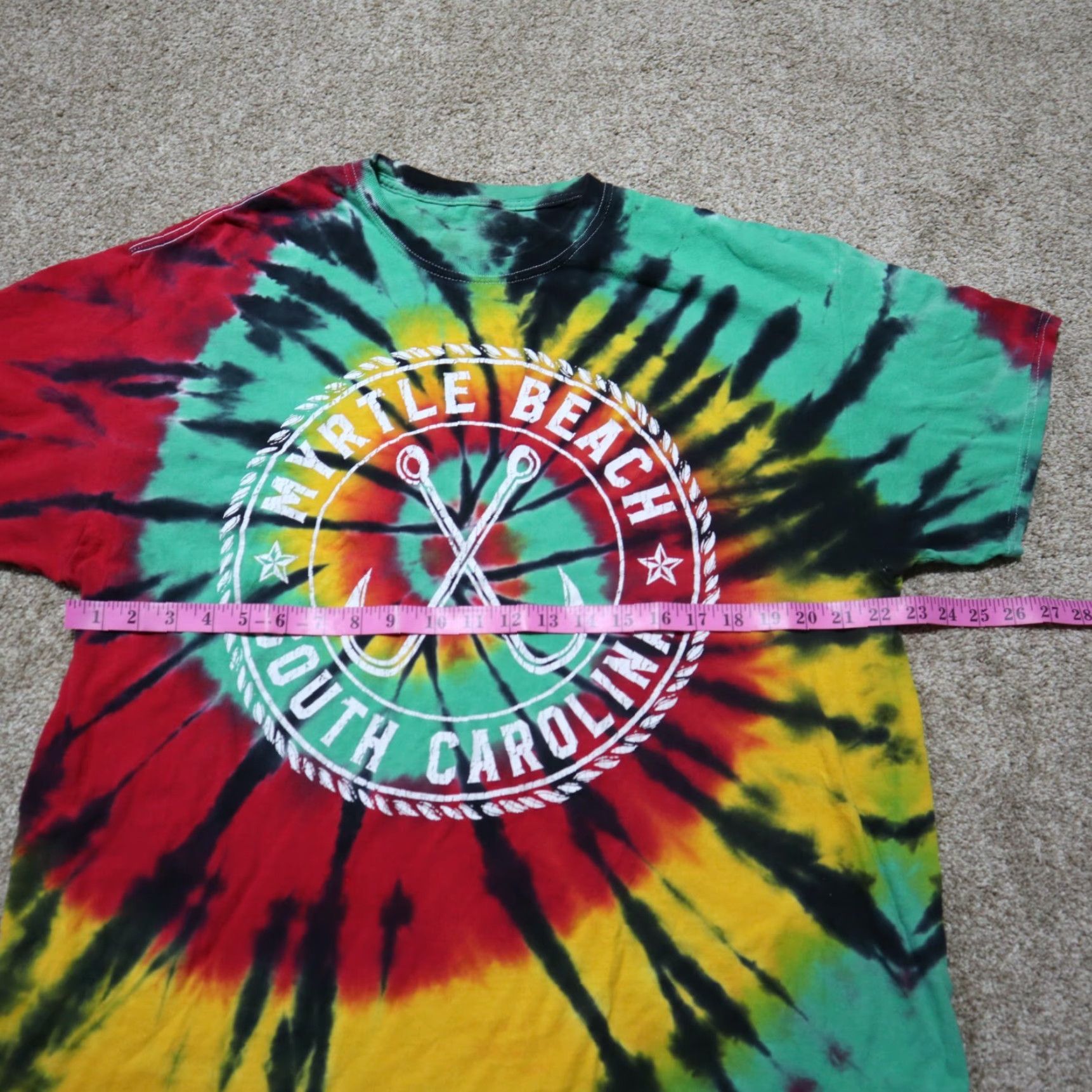 Vintage VINTAGE Tie Dye Myrtle Beach SC South Carolina T-Shirt Beach Adult Men's Size L Large Size US L / EU 52-54 / 3 - 3 Thumbnail