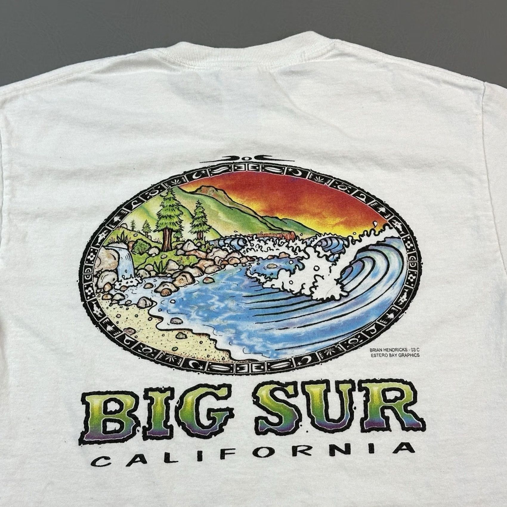Gildan Vintage Big Sur California Shirt Mens Small White Graphic Beach Surf Tee Y2K Size US S / EU 44-46 / 1 - 2 Thumbnail