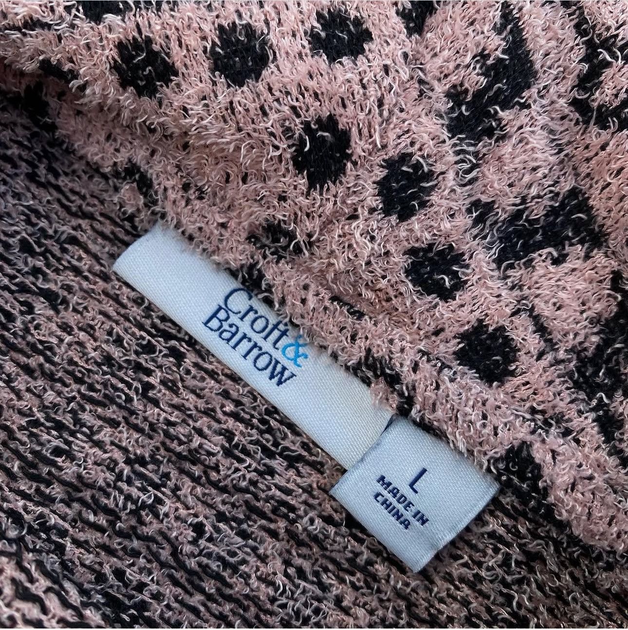 Croft & Barrow Croft & Barrow Fair Isle Pink Turtleneck Sweater Size L / US 10 / IT 46 - 3 Thumbnail