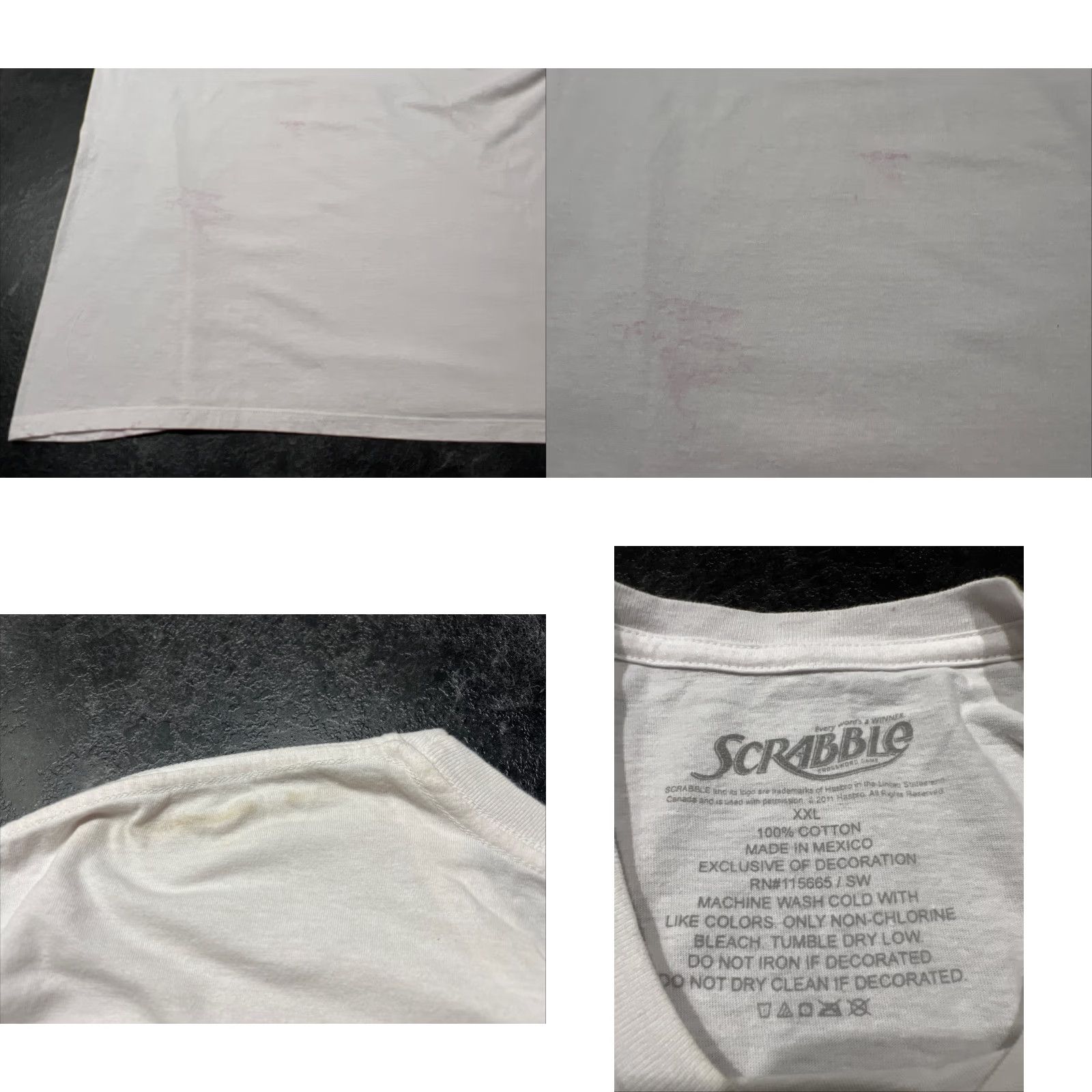 Vintage VINTAGE SCRABBLE T-Shirt Men XXL White Words & Language 80s Size US XXL / EU 58 / 5 - 8 Thumbnail